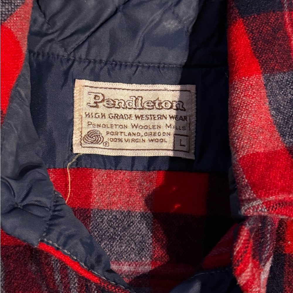 Pendleton Red and Gray Plaid Button Down Shirt - image 3